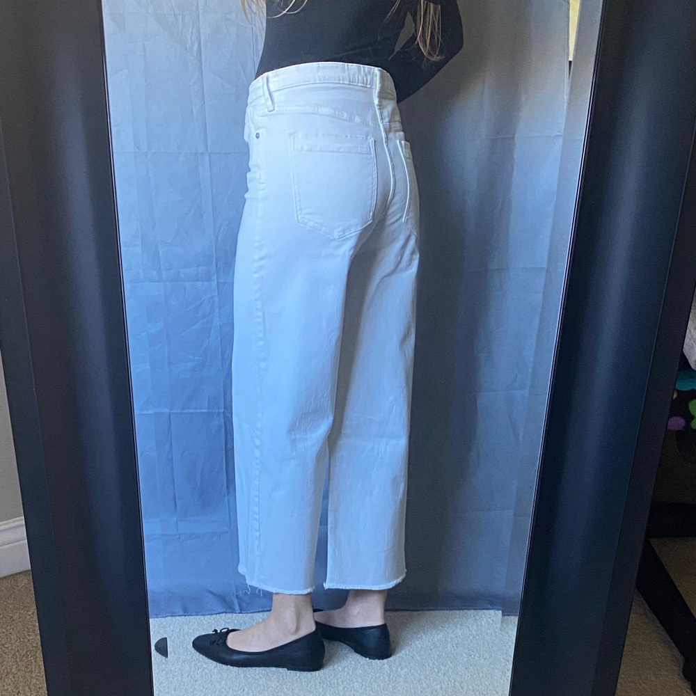 Elegant Banana Republic 29/8 White Button Fly Wide-Leg Crop Jeans - Picture 5 of 9